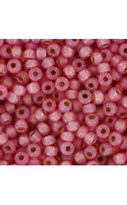 Miyuki rocailles Perlen 8/0 - Duracoat silver lined dyed pink 8-4237